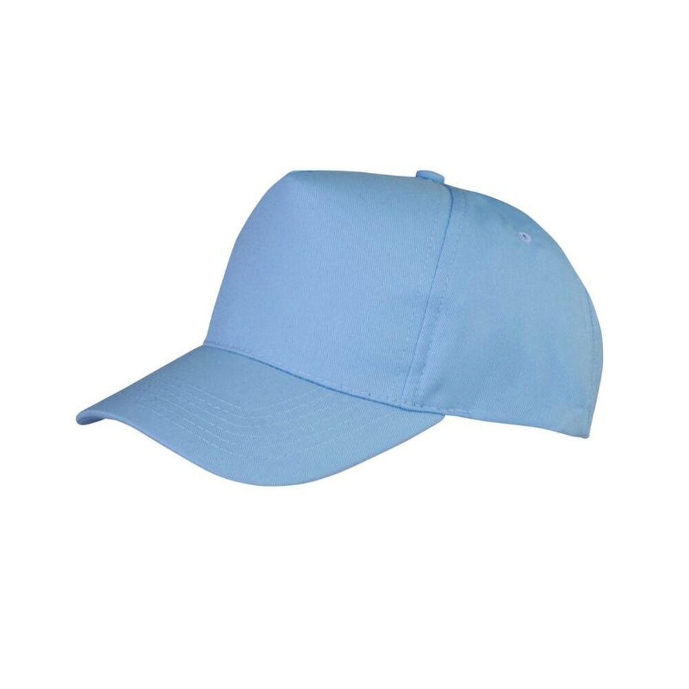 Result Headwear Boston 5 Panel Polycotton Baseball Cap / Sky